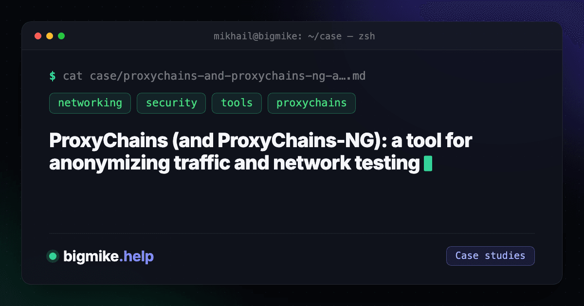 ProxyChains (and ProxyChains-NG): a tool for anonymizing traffic and ...
