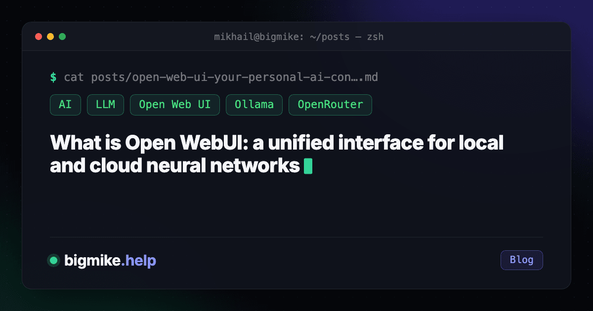 Open Web UI: Your personal AI control center | BigMike.help - IT ...