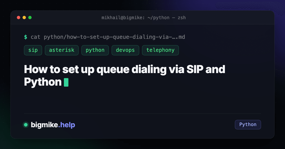 How to set up queue dialing via SIP and Python | BigMike.help - IT ...