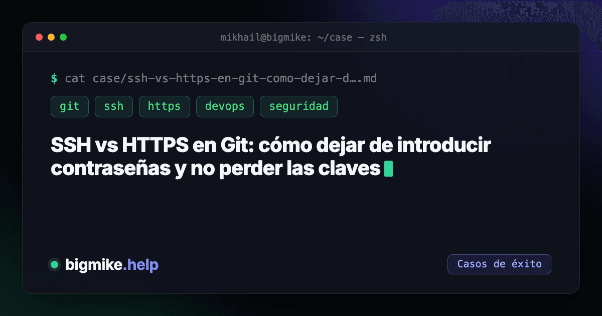 SSH vs HTTPS en Git: cómo dejar de introducir contraseñas y no perder ...